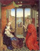 Self portrait as Saint Luke making a drawing for his painting the Virgin. Rogier van der Weyden